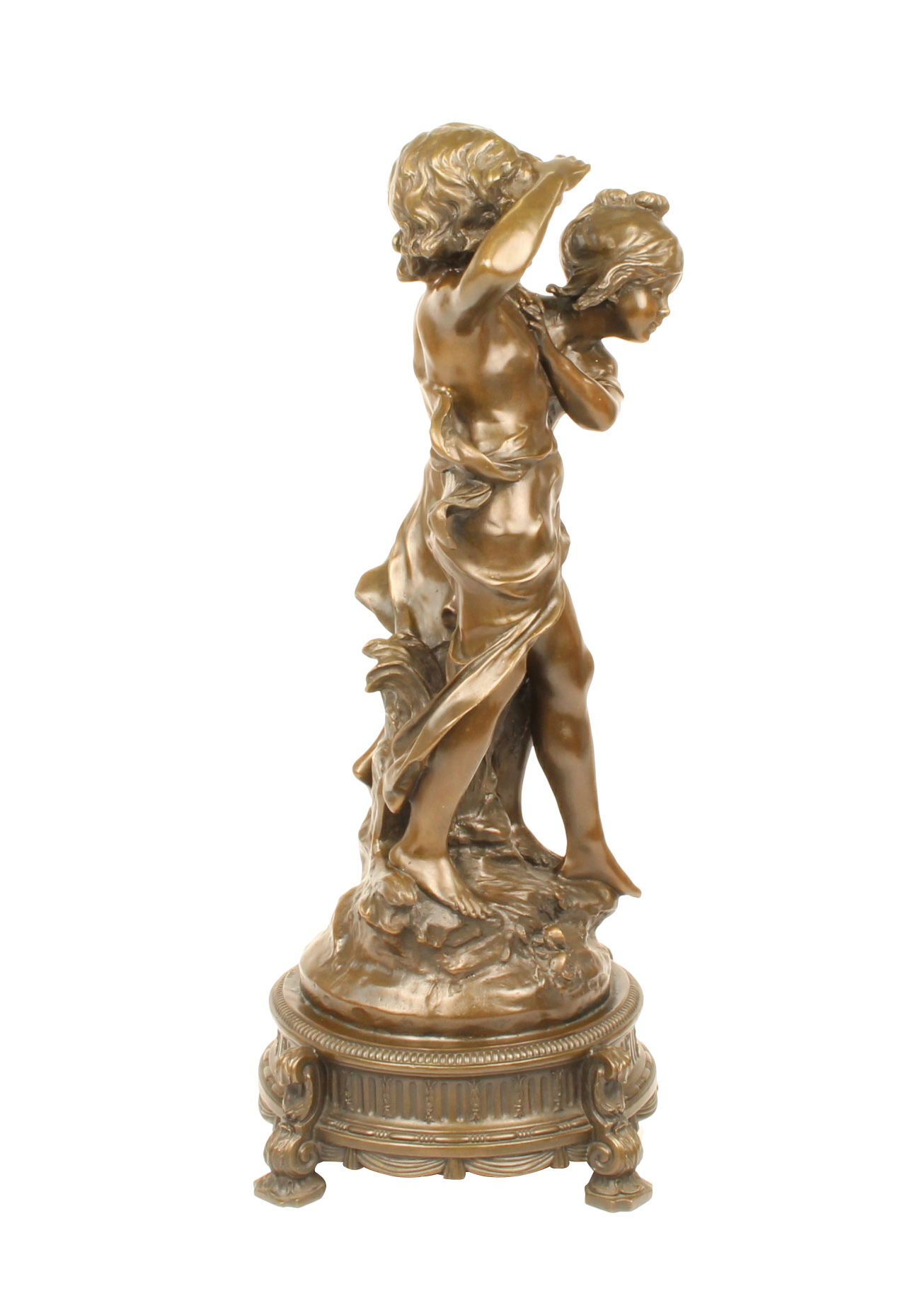 Bronzeskulptur Junge und Mädchen im Antik-Stil Bronze Figur Statue 58cm