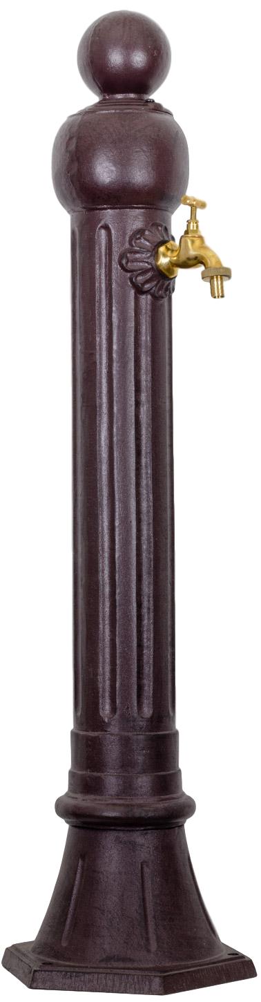 Standbrunnen 97cm Alu braun Brunnen Waschbecken Zapfsäule Antik-Stil