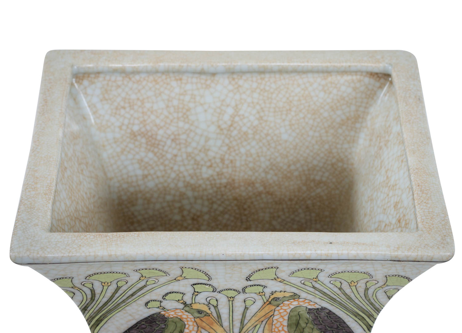 Schale Pflanzschale Vogel Porzellan Messing Antik-Stil 22cm