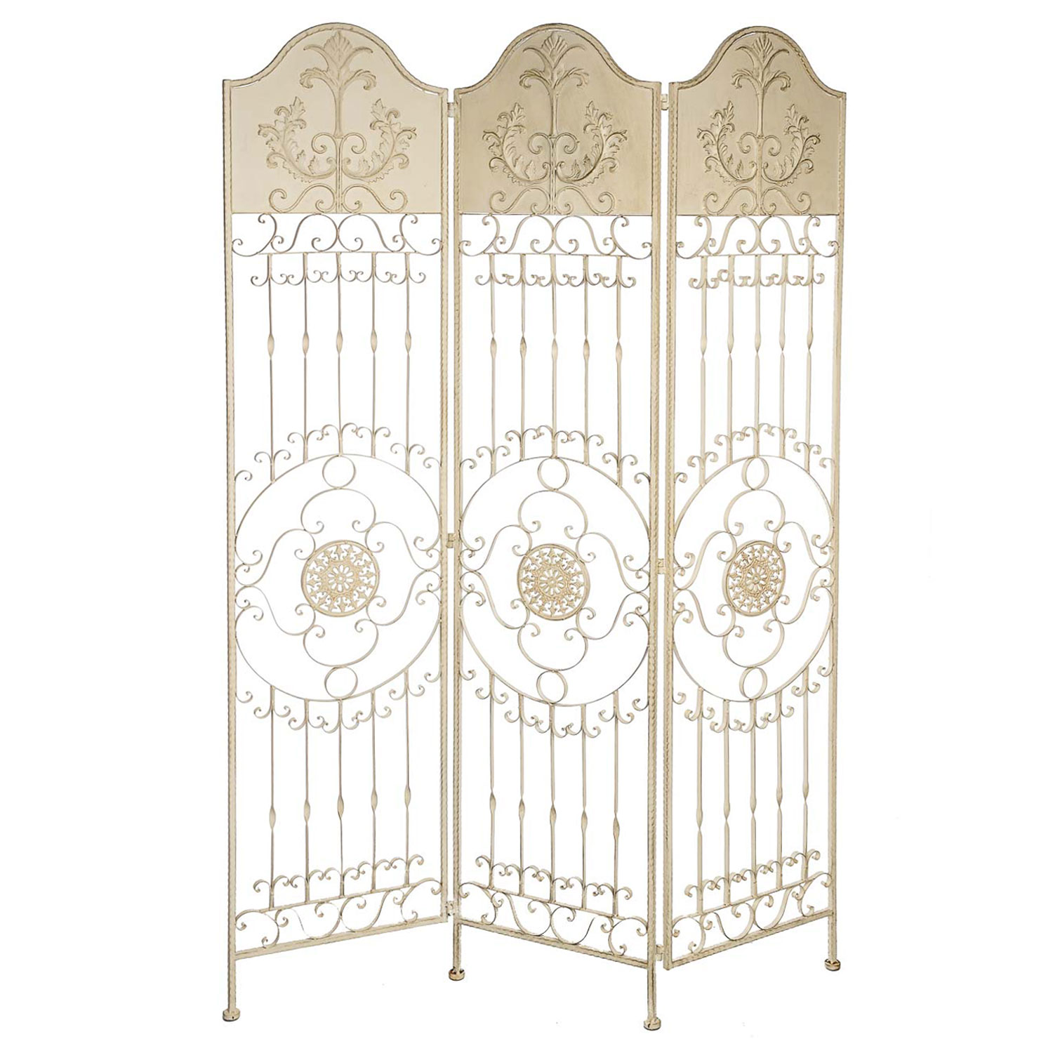 Paravent Pergola Spalier Eisen Rankhilfe Zaun 19kg Antik-Stil Raumteiler weiß