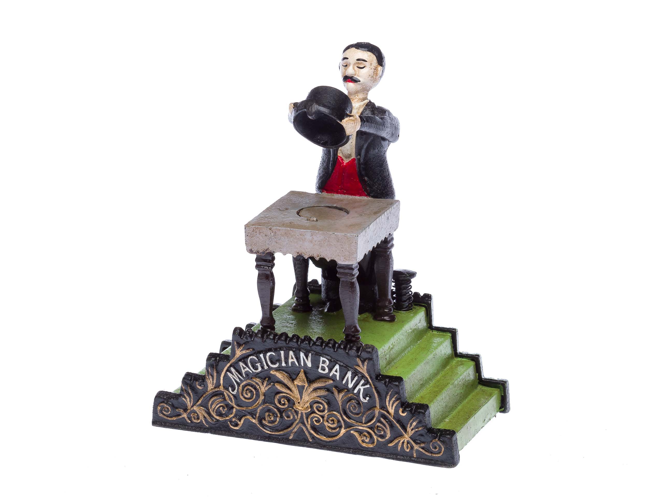 Spardose Zauberer zaubern Eisen Nostalgie antik Stil moneybox magic magician