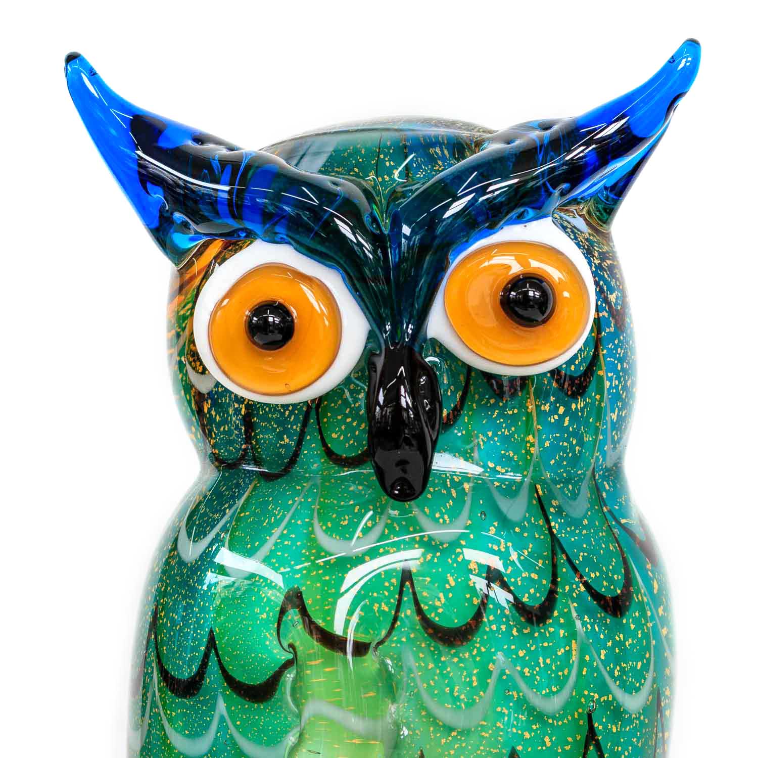 Glasfigur Eule Vogel Glas im Murano Antik Stil 22cm