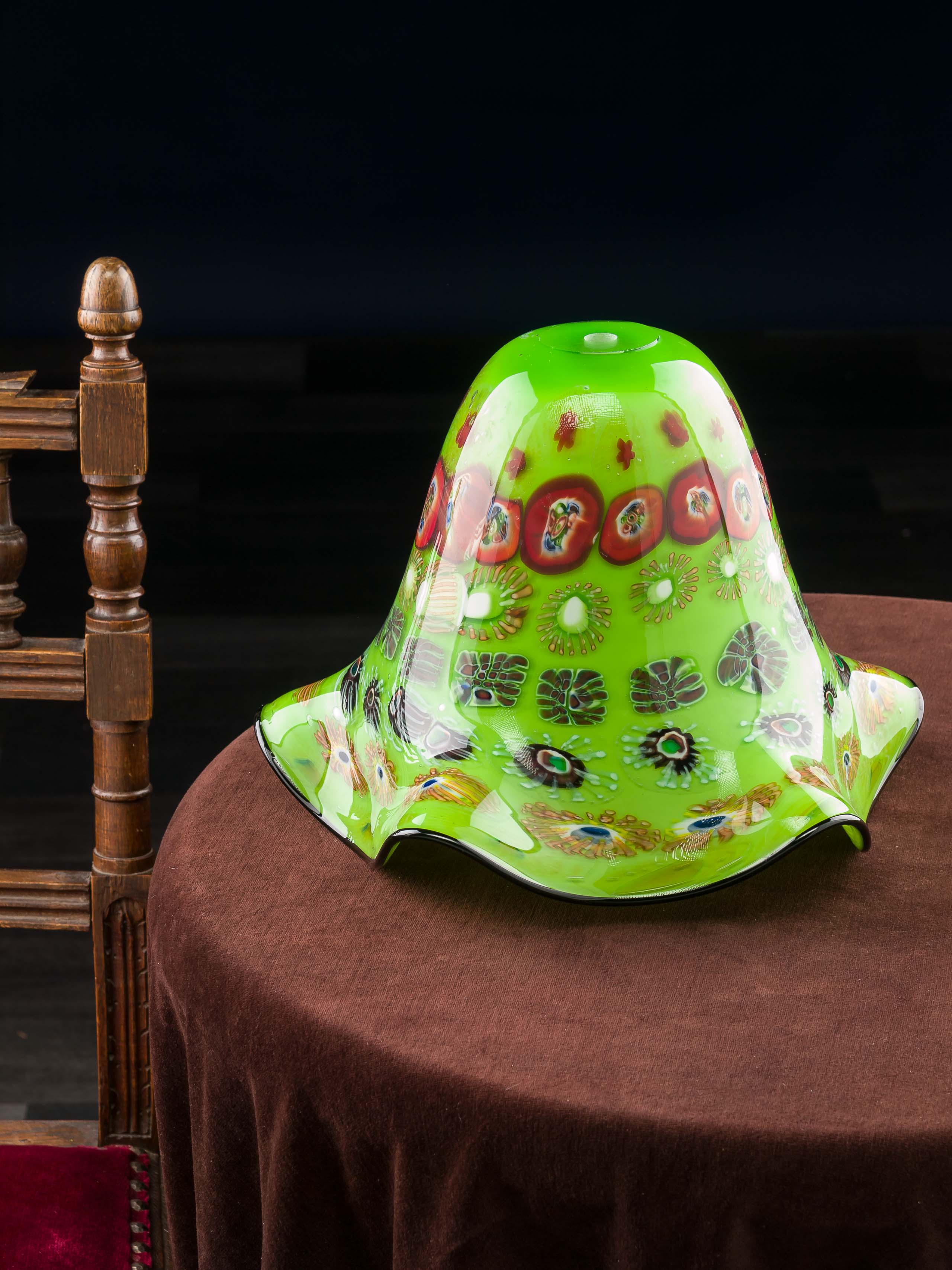 Lampenschirm Tischlampe Lampe Glas Glasschirm Murano Stil glass lampshade grün