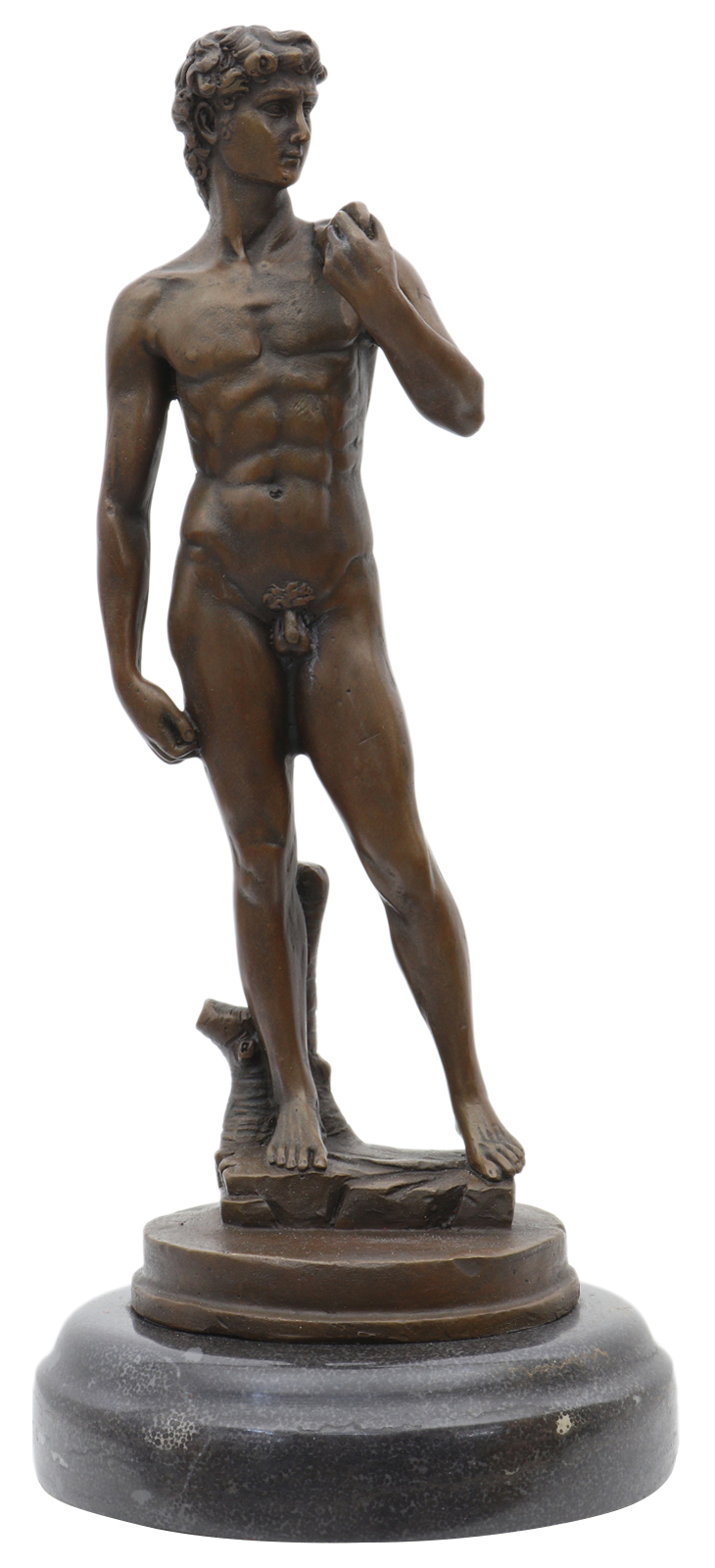 YB-215_2 Bronzeskulptur David nach Michelangelo Figur Mythologie Antik-Stil Replik Kopie