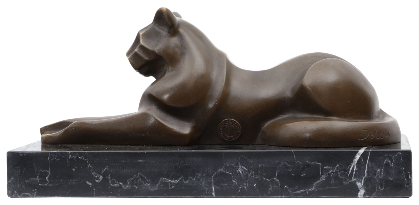 Bronzeskulptur Katze im Antik-Stil Bronze Figur Statue 26cm