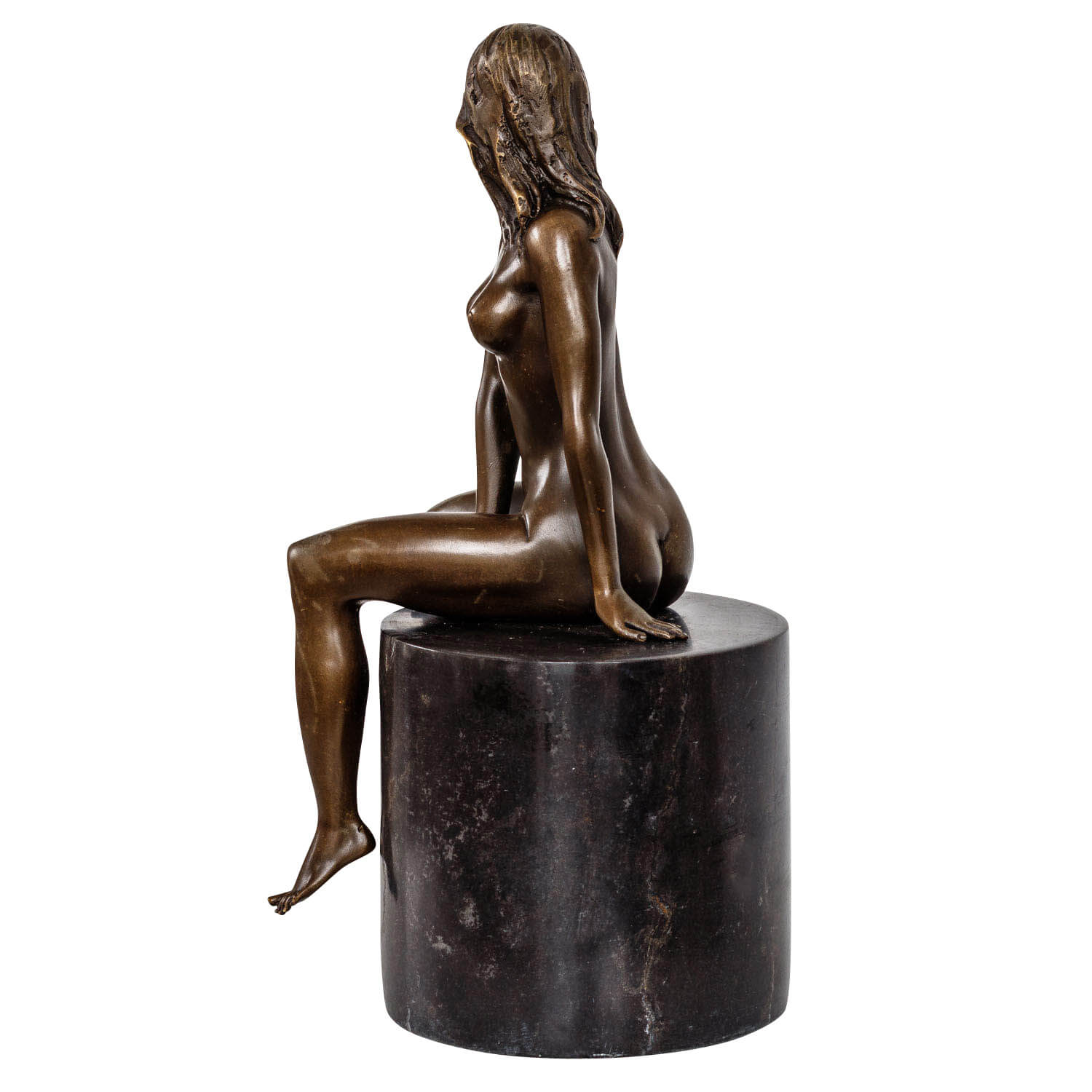 Bronzeskulptur Frau Erotik Kunst im Antik-Stil Bronze Figur Statue 27cm