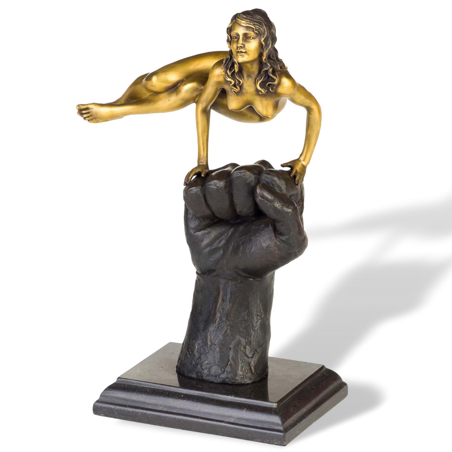 Bronzeskulptur Frau Erotik Kunst im Antik-Stil Bronze Figur 31cm