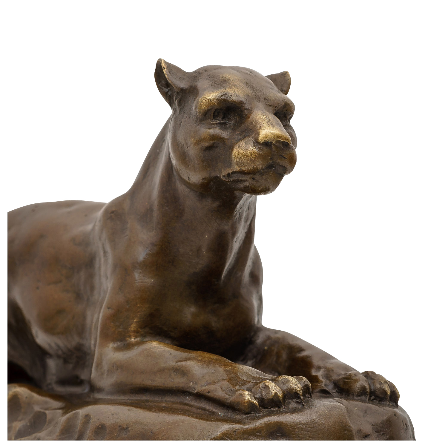 Bronzeskulptur Raubkatze nach Barye Antik-Stil Bronze Figur Statue Replik Kopie