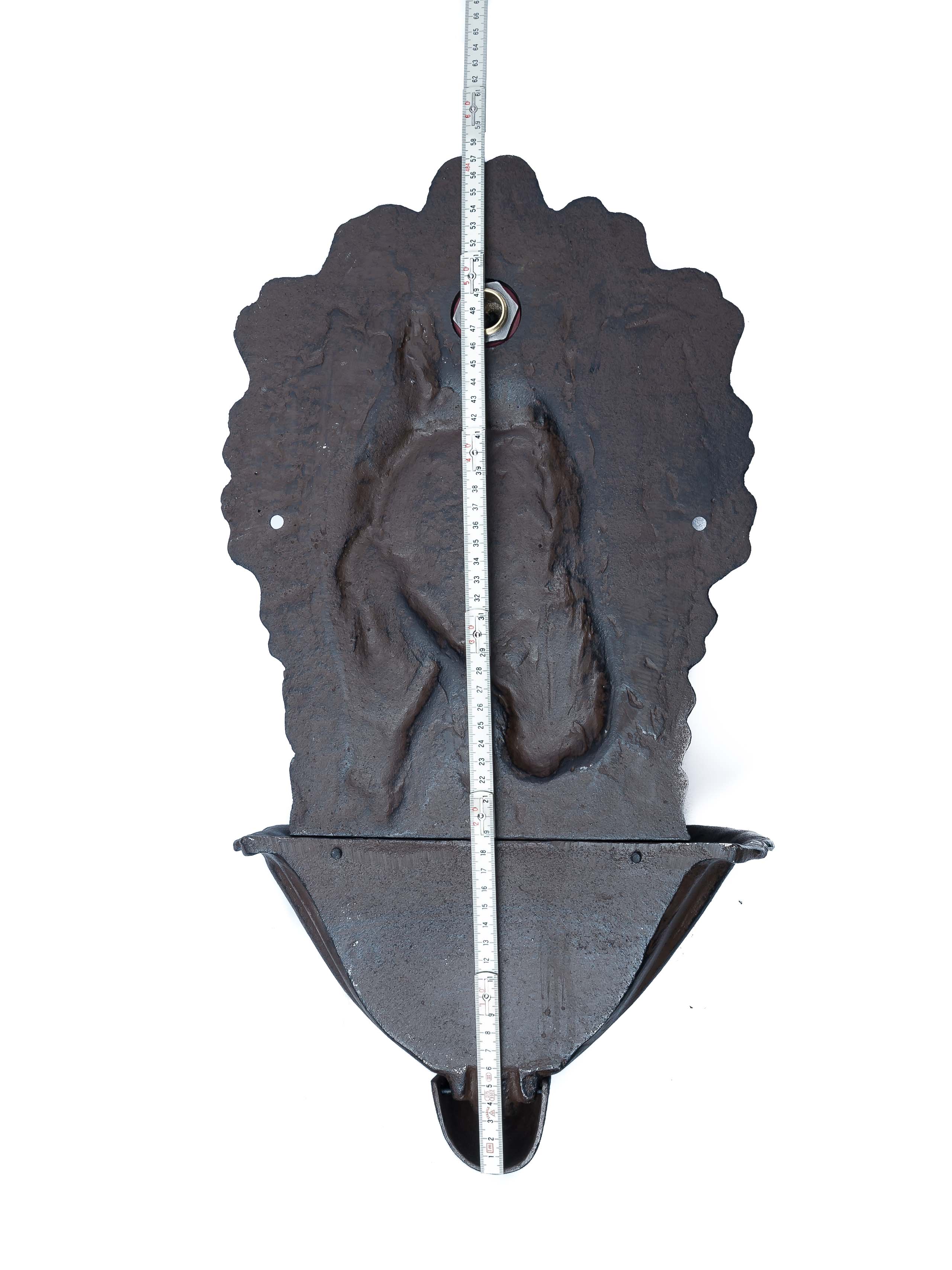 Waschbecken Wandbrunnen Garten Eisen Nostalgie antik Stil Pferd Brunnen braun