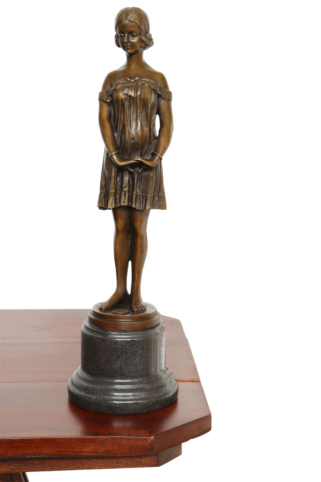 Bronzeskulptur Bronze Figur junge Verführerin nach Chiparus Antik-Stil Replik