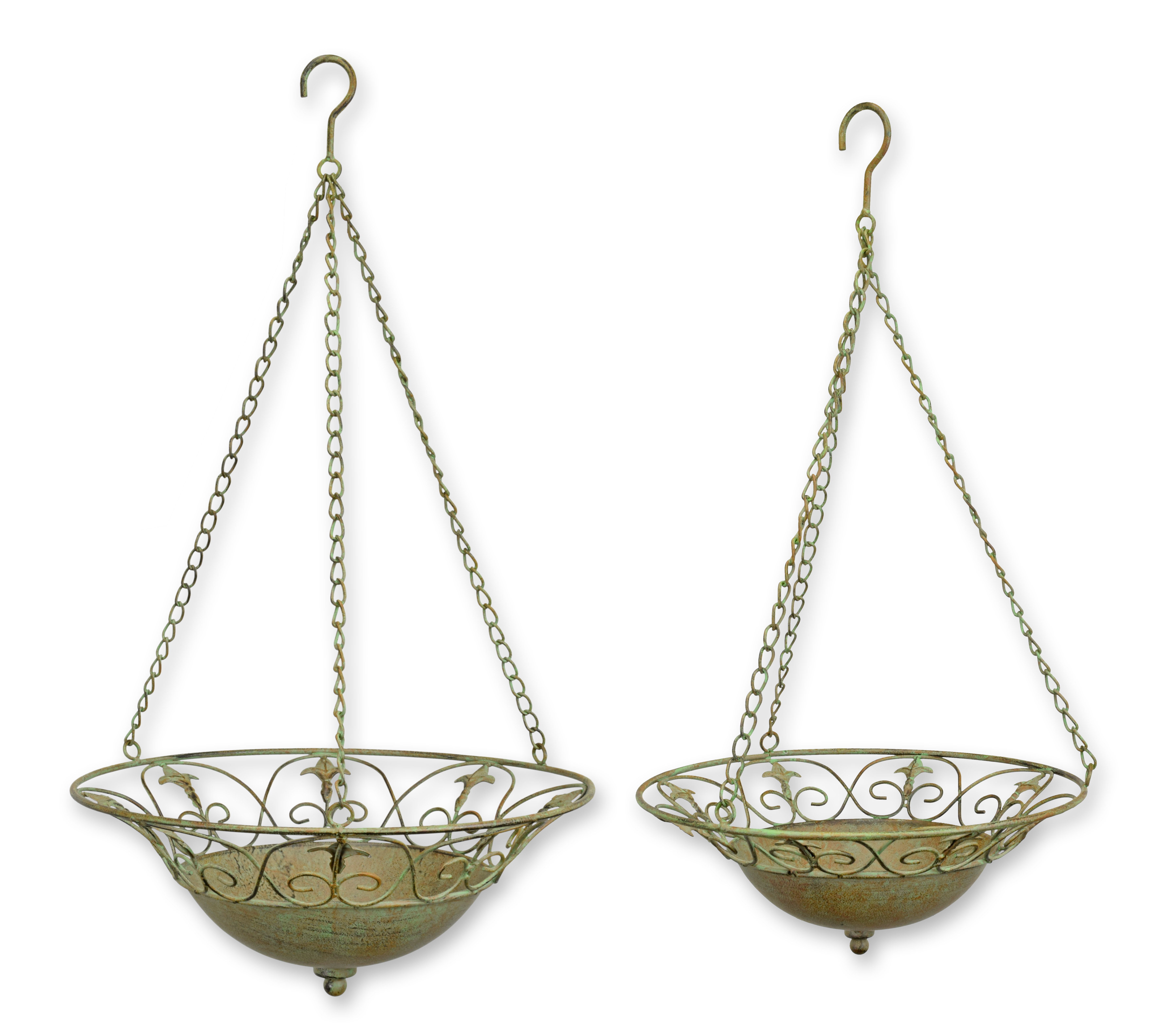 Una coppia di cesti appesi in ferro replica design retrò decorazione Bronze