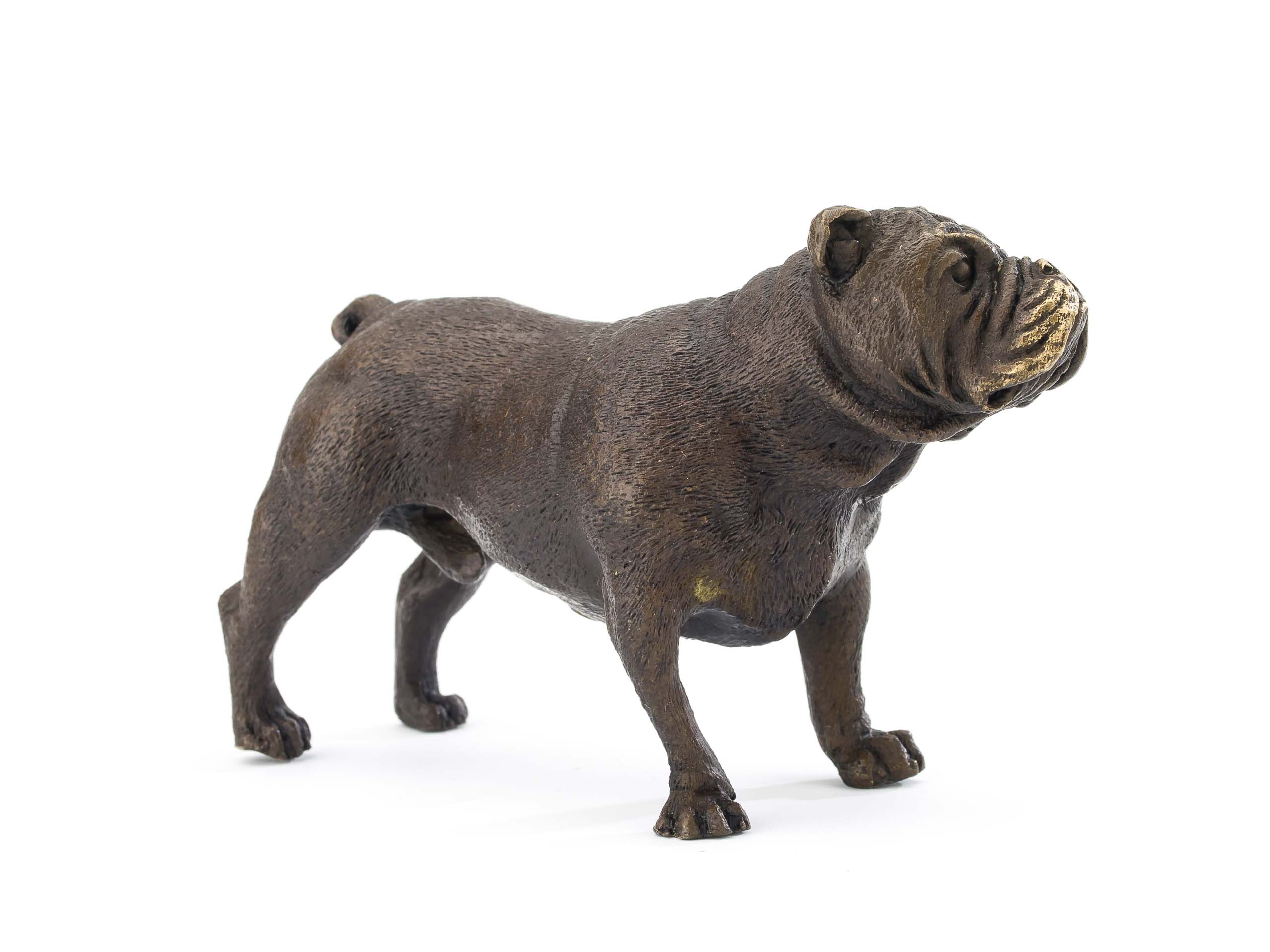 Bronze Bulldogge Hund Dogge Figur Skulptur Mops Bronzeskulptur antik Stil