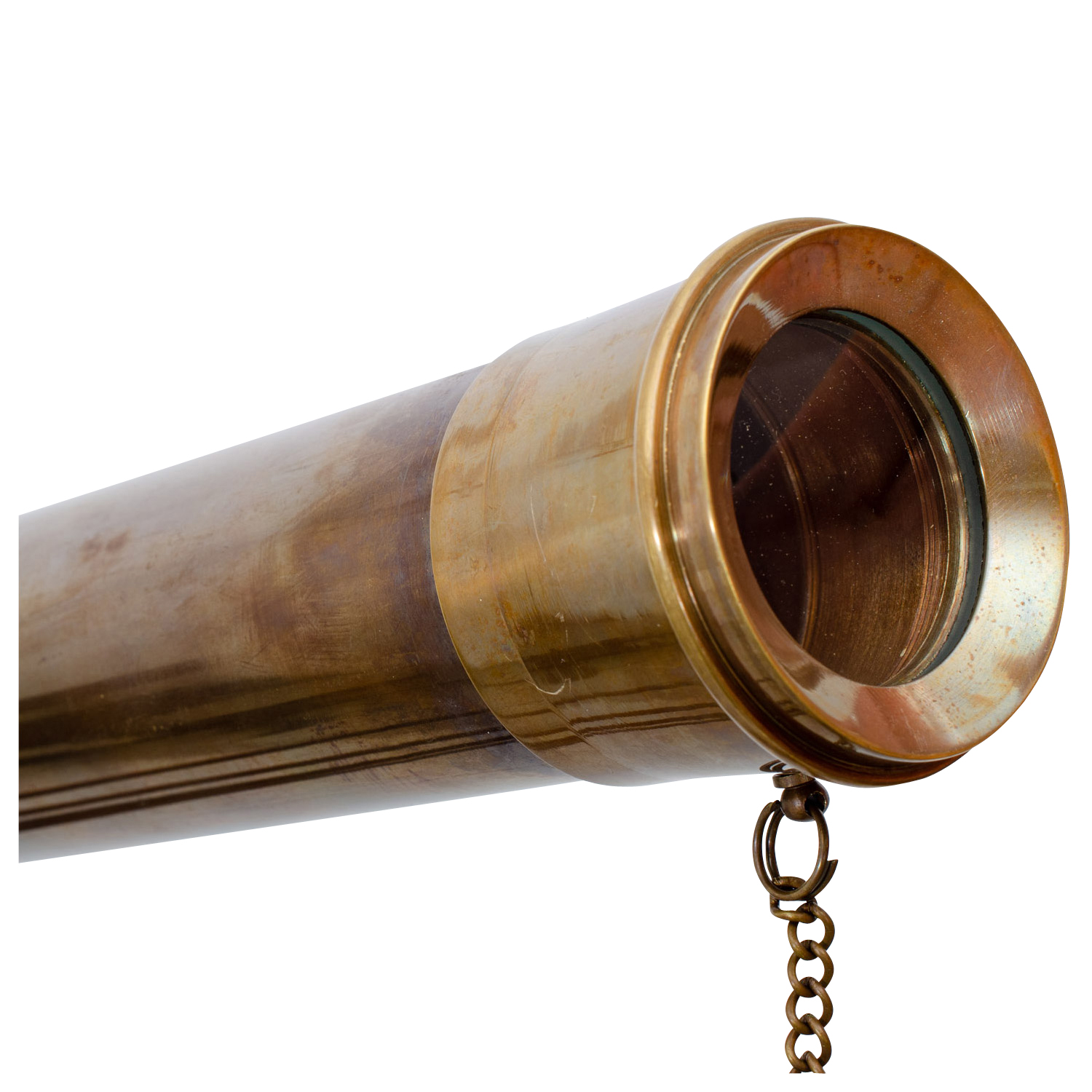 Teleskop Fernrohr Fernglas Messing brüniert mit Holz-Stativ 100cm Antik-Stil