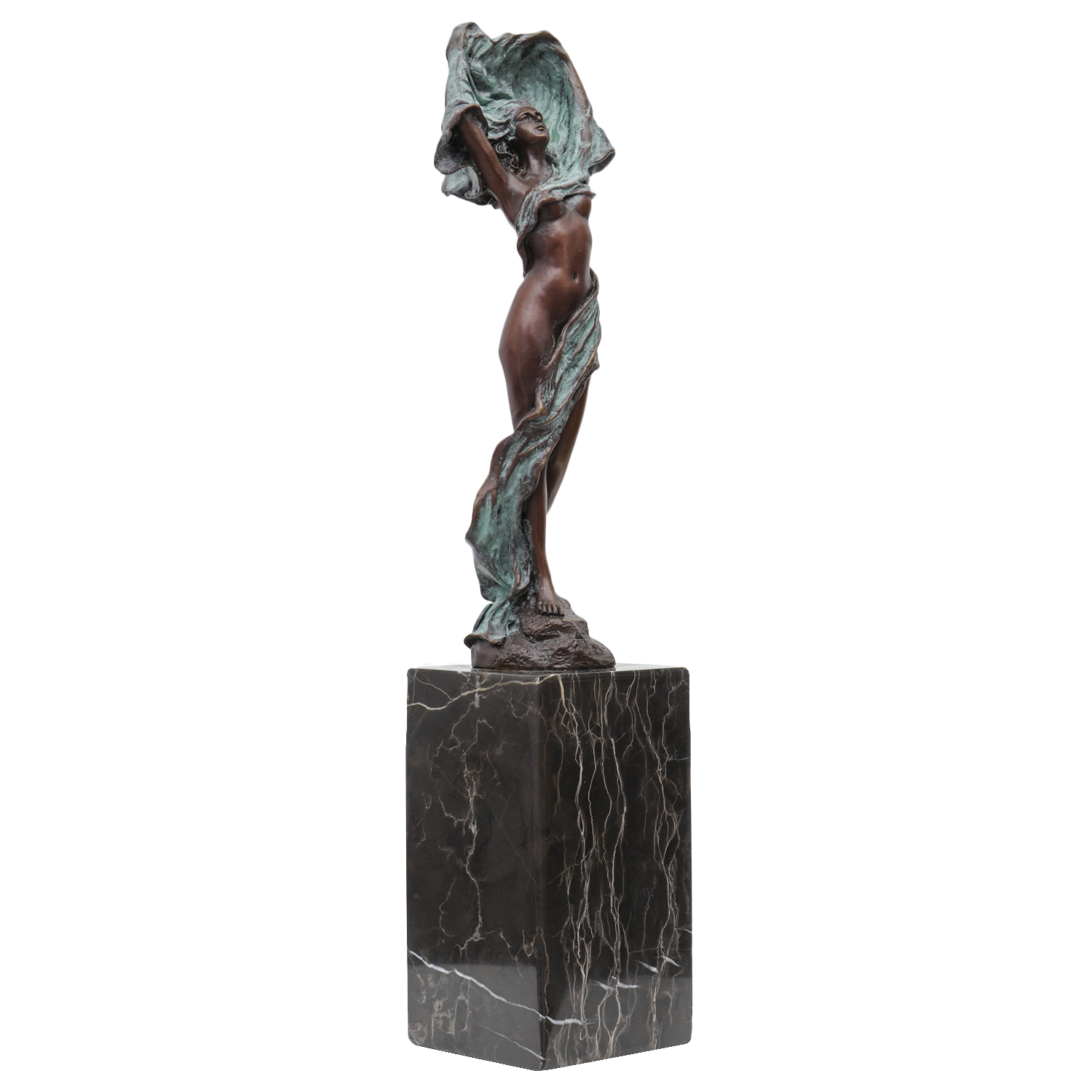 Bronzeskulptur Frau Tänzerin im Antik-Stil Bronze Figur Statue 35cm
