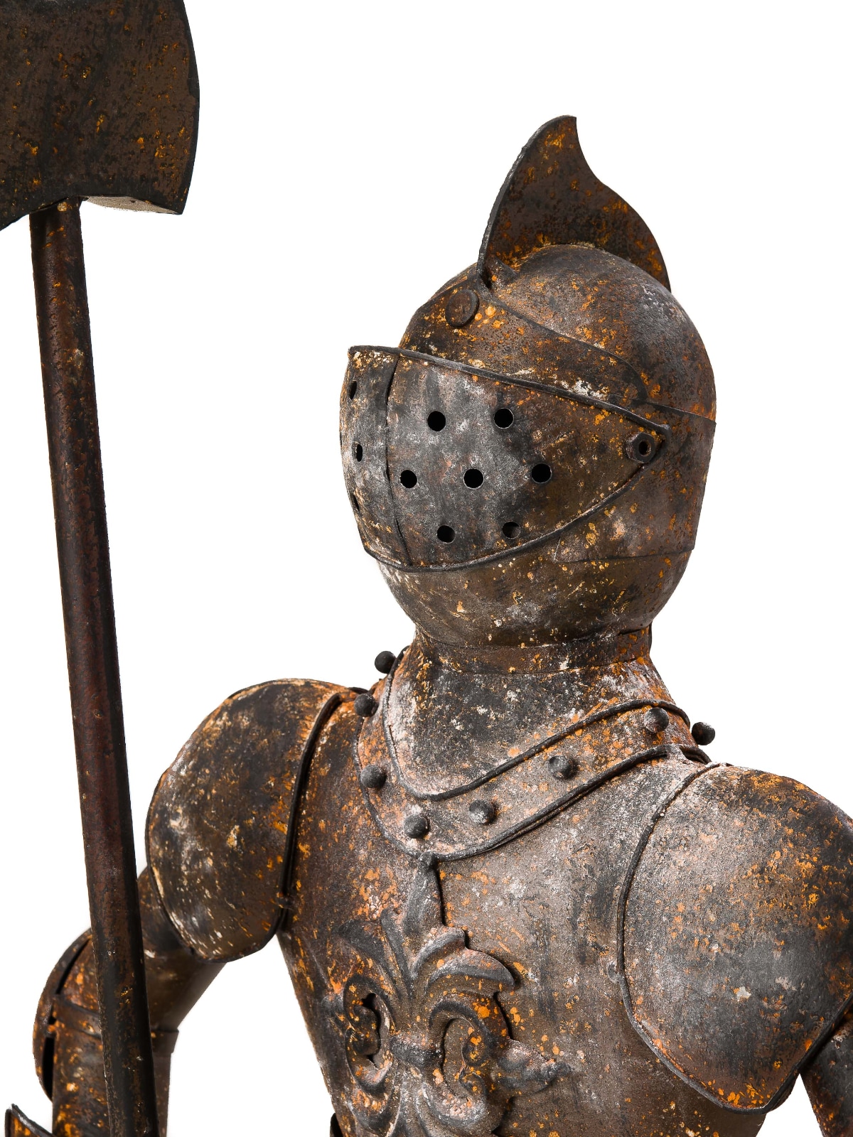 Skulptur Ritter 92cm Eisen Ritterrüstung rostig Rüstung antik Stil knight iron